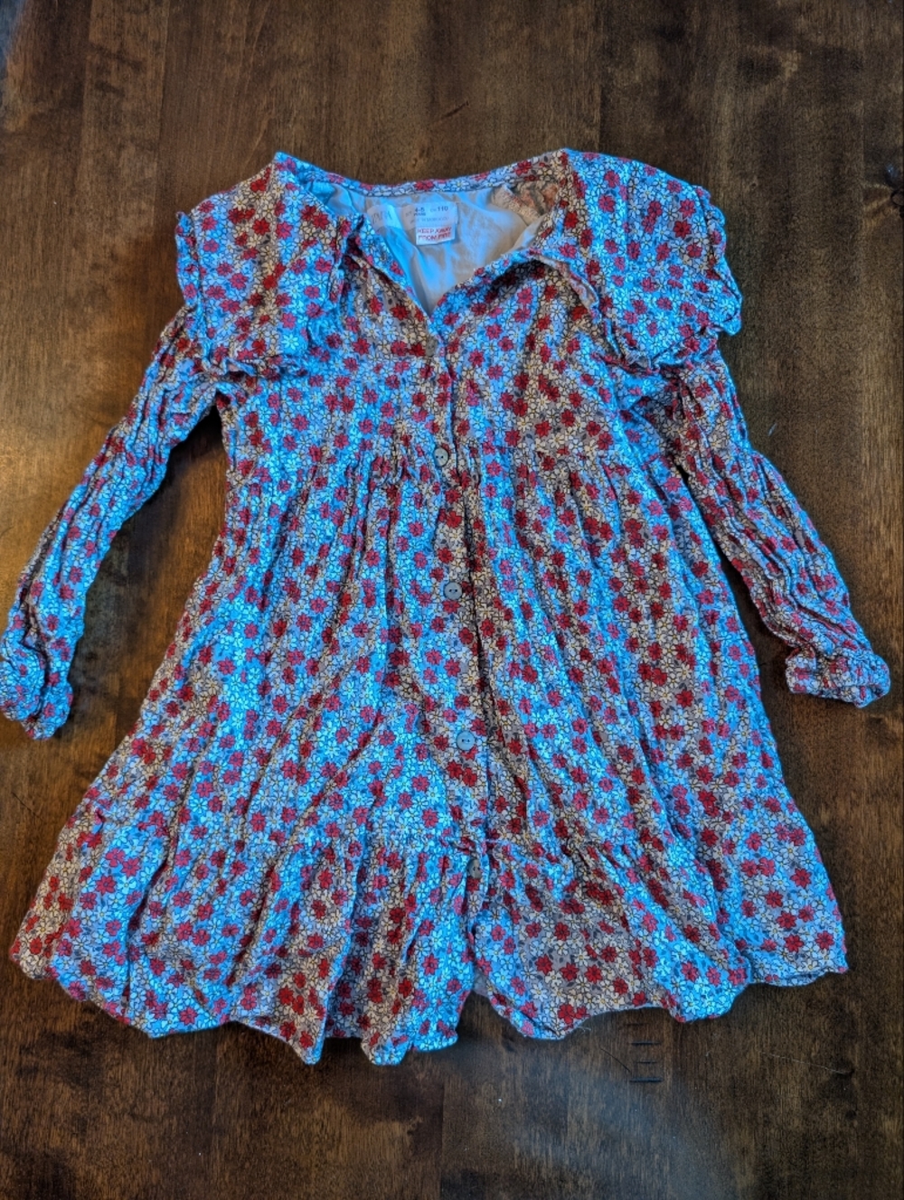 Zara Floral Button-Front Boho Dress - Girl 4-5 Years